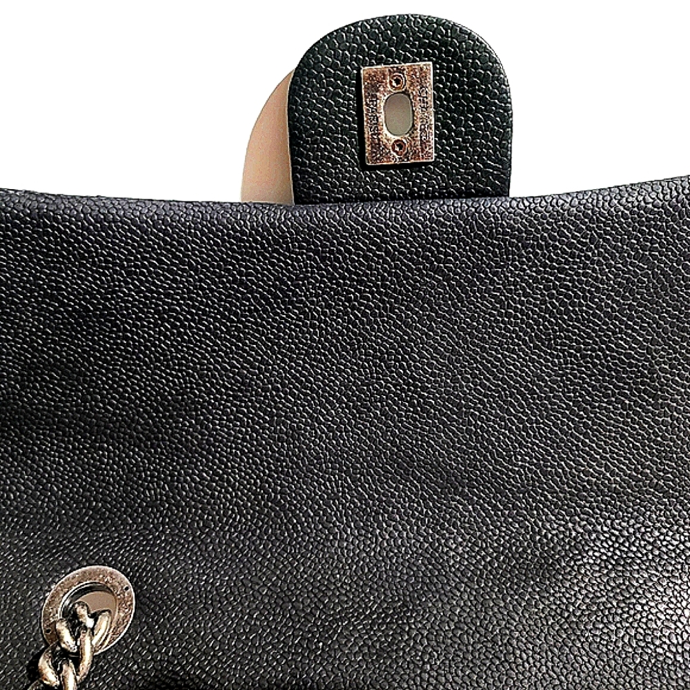 Chanel Iridescent Caviar Quilted Grain Classic Flap Two-Way Crossbody Bag - Picture 11 of 15